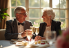Couple agee en tenue elegante celebrant 56 ans de mariage