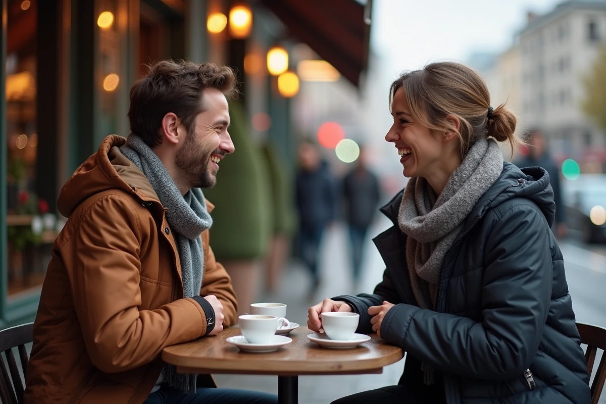 Deux amis riant lors d